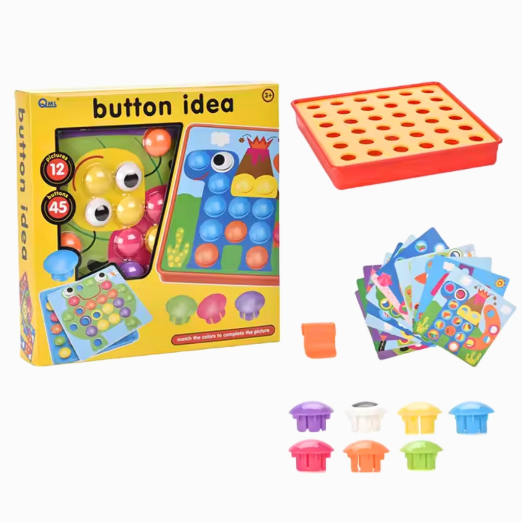 Brinquedo Educativo Encaixe Com Botões Coloridos Jogo De Montar Figuras Criativas Lúdico Infantil em Oferta na Shopee