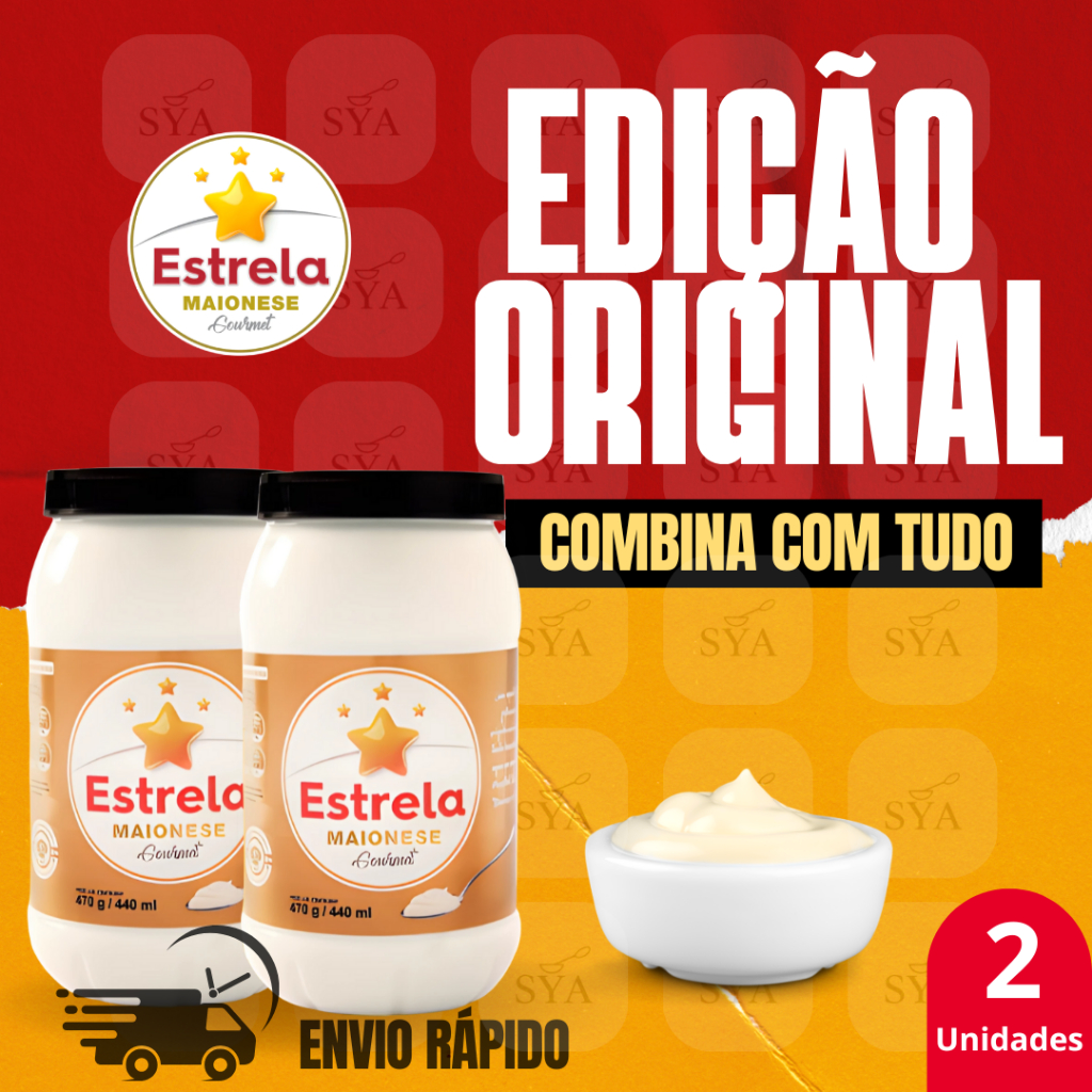 Maionese Estrela Gourmet 470 g Kit com 2 unidades em Oferta na Shopee