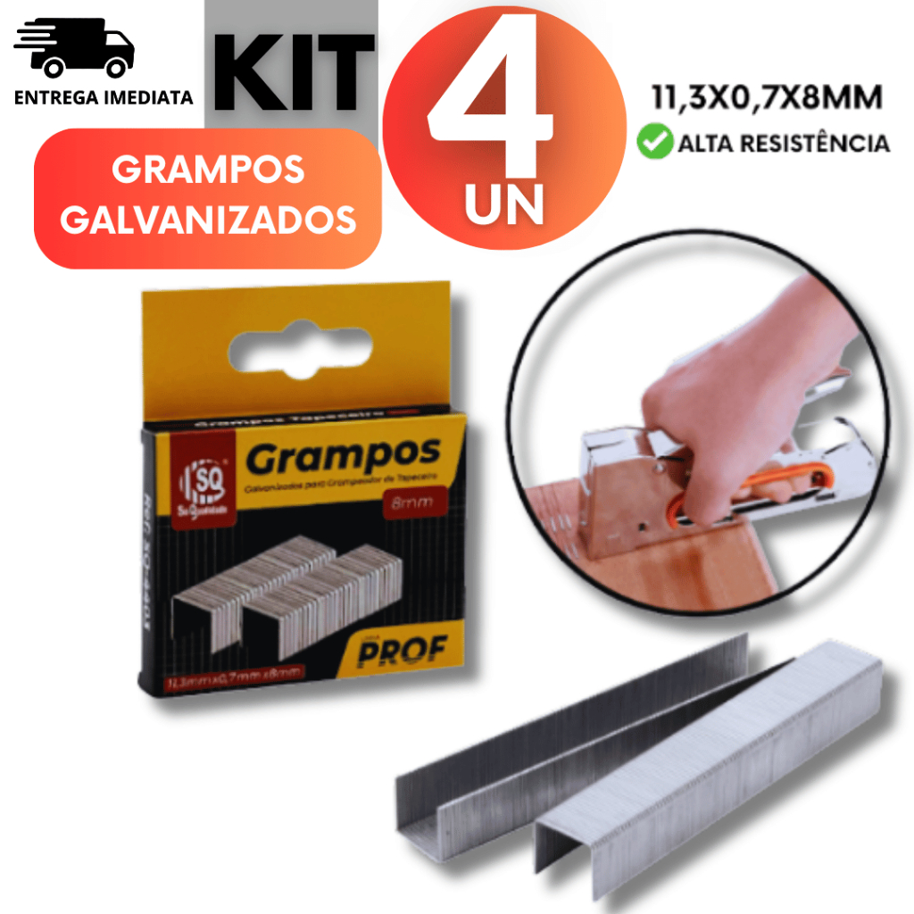 Grampos Para Grampeador Tapeceiro 8mm, Grampos Reforçado para Madeira Variáveis Utilidades