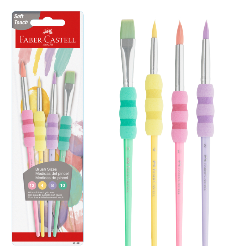 Pincel Soft Touch Pastel 4 unidades _ Faber Castell