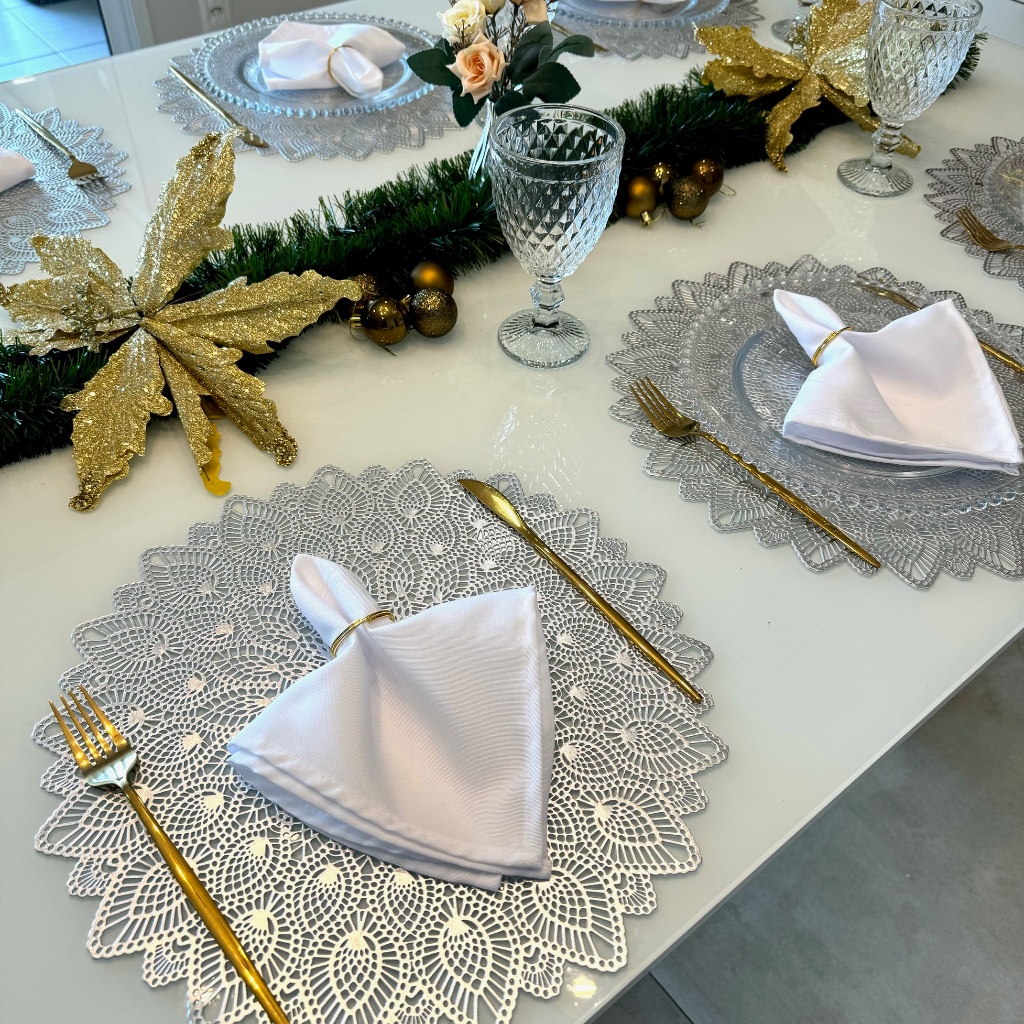 Jogo Americano Redondo 4 Peças + 4 Guard + 4 Porta Guardanapo em Oferta na Shopee