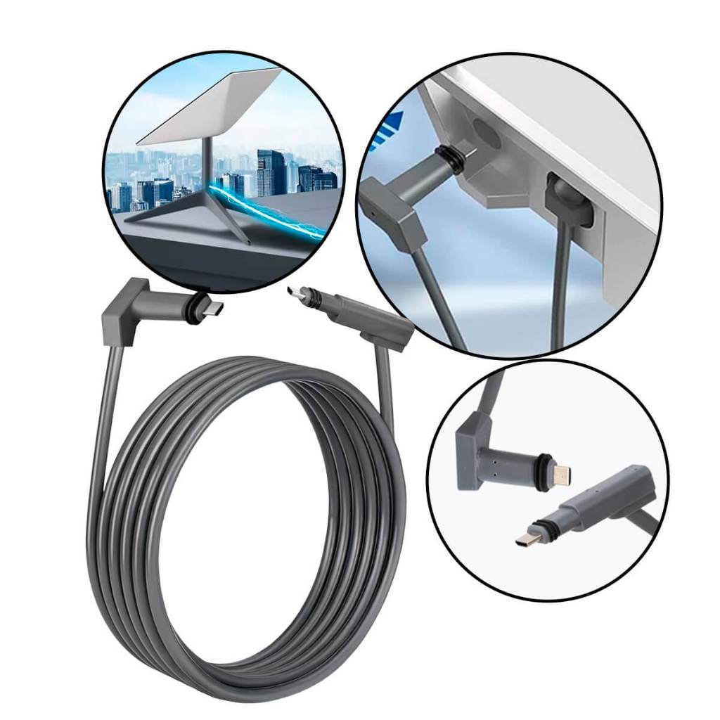Cabo de Reposição Antena Starlink V2 Gen2 [10 Metros]Cabo Satélite Extensão Extensão Satélite Gen2 Cabo Retangular V2 Ca
