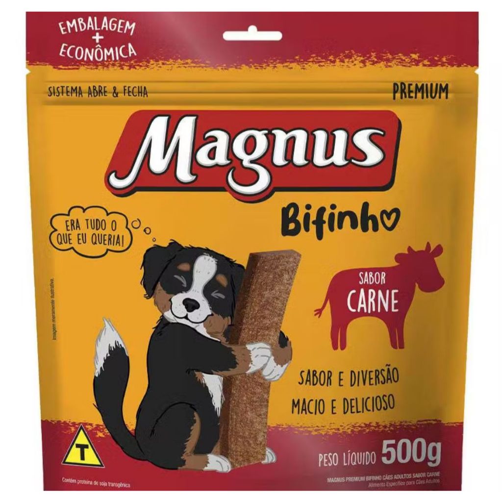 Bifinho Magnus Mastigáveis Para Cães Sabor Carne - 500g em Oferta na Shopee