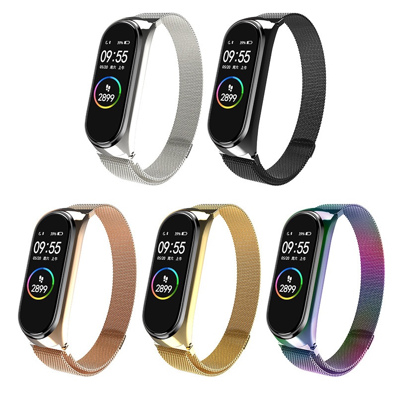 Promocao Pulseira Milanese De Metal Em Aço Magnético Inoxidável Para Xiaomi Mi Band 3 4