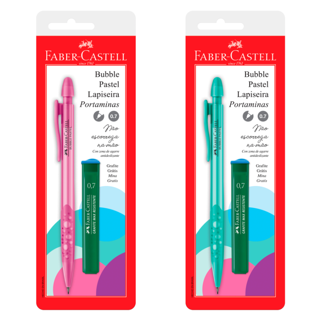 Lapiseira Bubble Pastel + Mina de Grafite 0.7mm - Faber Castell