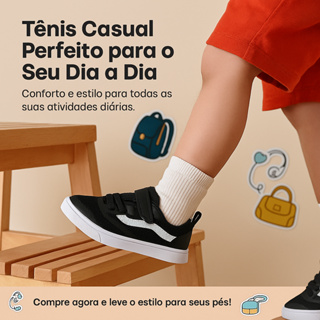 Tênis Escolar Preto Infantil Menino - Perfeito para o seu Dia a Dia - Leve 20 ao 33 Envio Rápido em Oferta na Shopee
