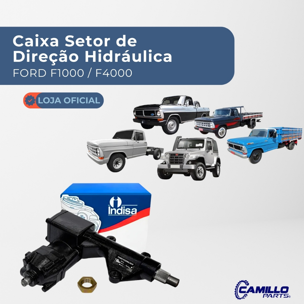 Caixa Hidráulica Indisa Direção Ford F1000 F2000 F4000 78 a 89 Troller T4 03 a 14