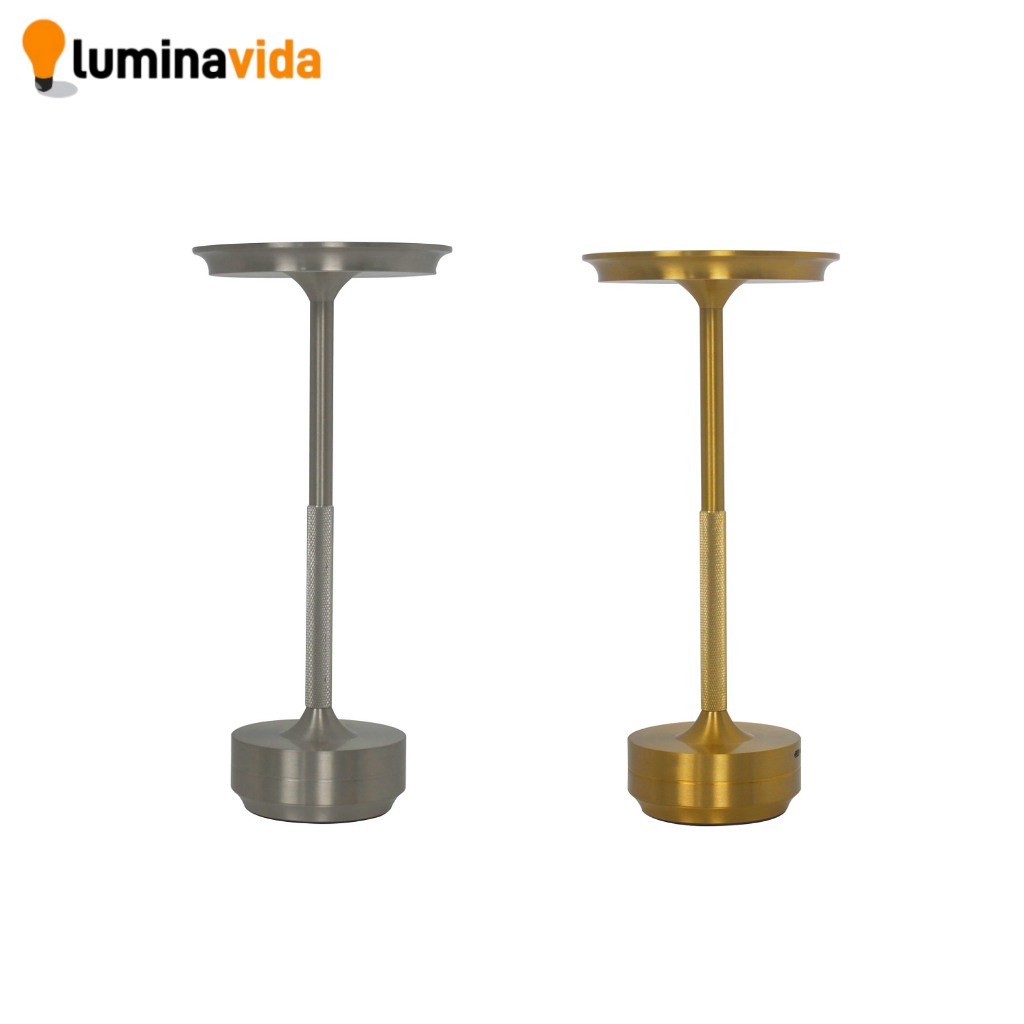Luminária Abajur de Mesa Candeiro Dumbbell Touch de Quarto Luxuosa 3 Tons de Led Cogumelo Slim