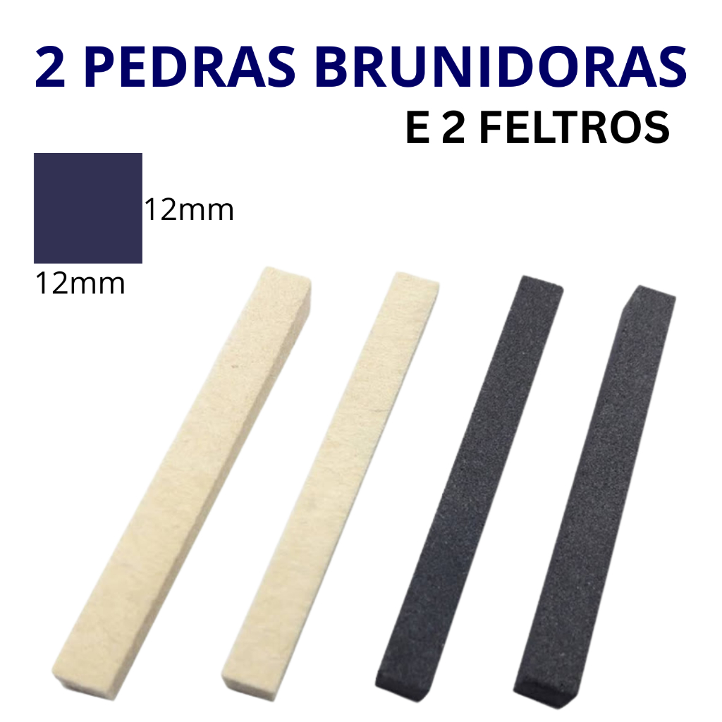 Kit Pedra Brunidora 4" x 1/2" + Feltro para Brunimento de Cilindros - 4 Peças em Oferta na Shopee