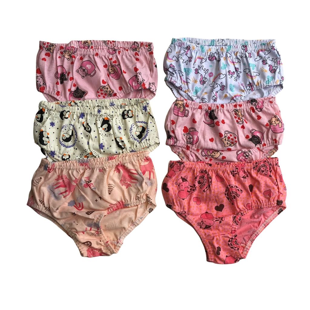 Kit 6 Calcinhas Infantis - Kellynha (estampadas)