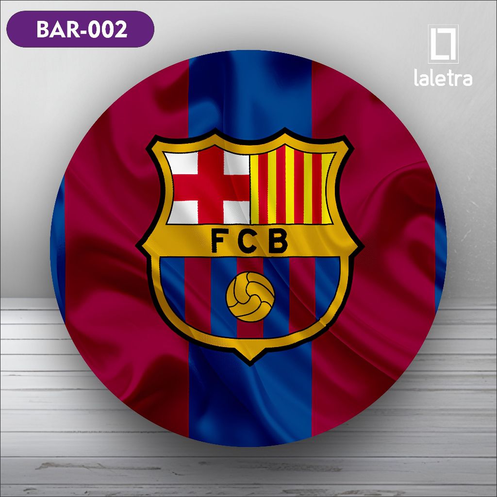 Capa Painel Redondo de Festa Veste Fácil Sublimados Tema Barcelona Decoração Exclusiva.