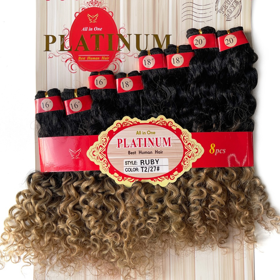 Cabelo 50% Humano 50% Orgânico Platinum Ruby- Super Star 1pç