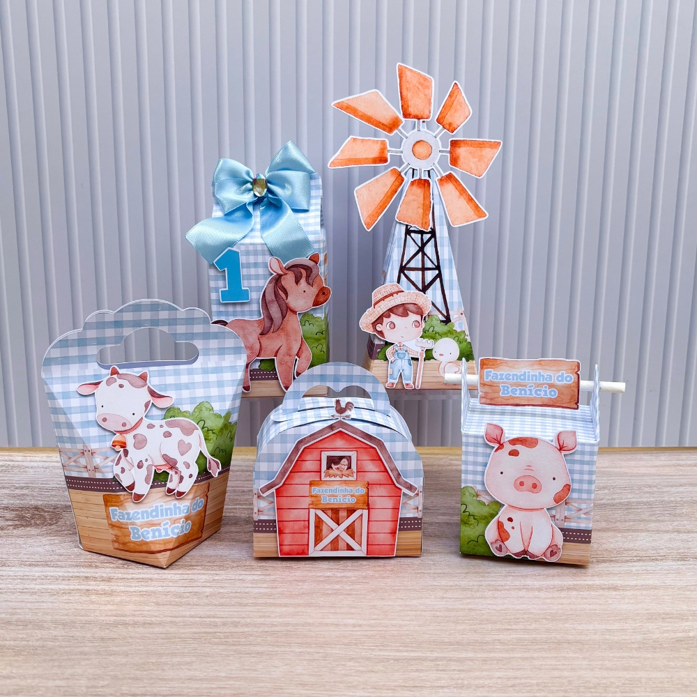 Kit de Festa Personalizado Fazendinha Menino| Aniversário Fazendinha Menino| Lembrancinha de festa Fazendinha