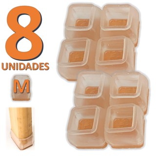 Kit 08 Peças Protetor De Silicone Para Pé Da Mesa E Cadeira Transparente QUADRADO Tam: M em Oferta na Shopee