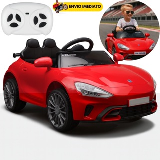 Carro Elétrico Infantil Esporte Com Controle Remoto Som 12v Vermelho em Oferta na Shopee