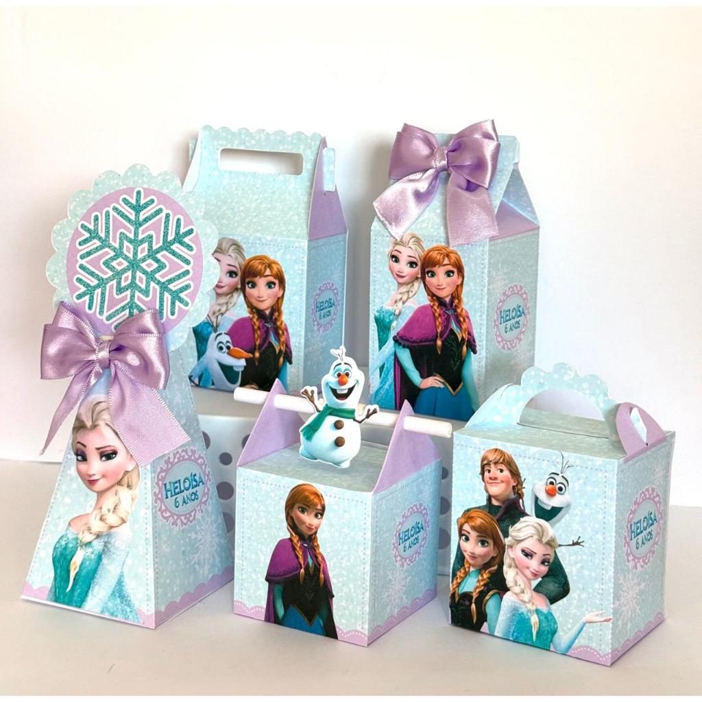 Kit Pegue e Monte Caixinha Personalizadas Tema Frozen em Oferta na Shopee