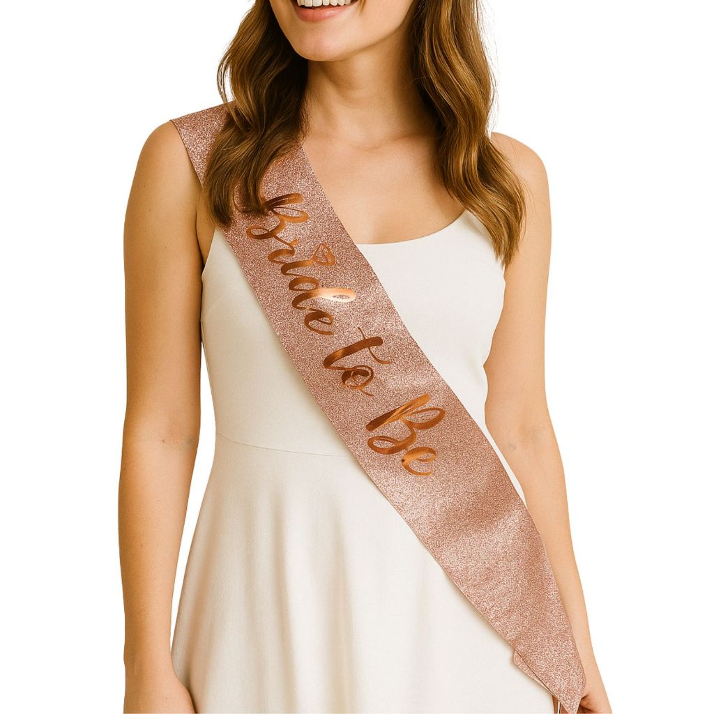 Faixa Bride To Be Glitter Rose Despedida De Solteira Chá Lingerie