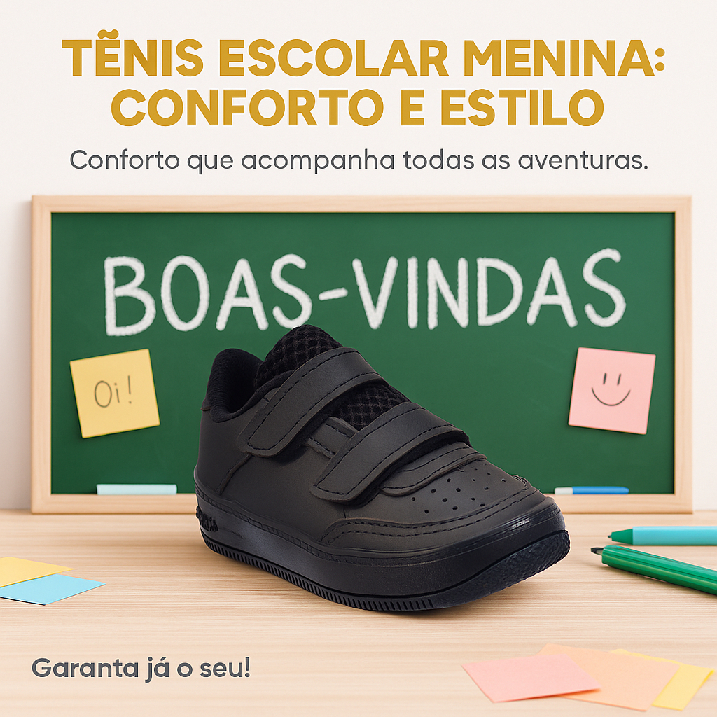 Tênis Velcro Preto Escolar I Antil Menina Co Orto e Estilo 20 Ao 33 Especial — R$ 49,89 em Shopee, 50% OFF