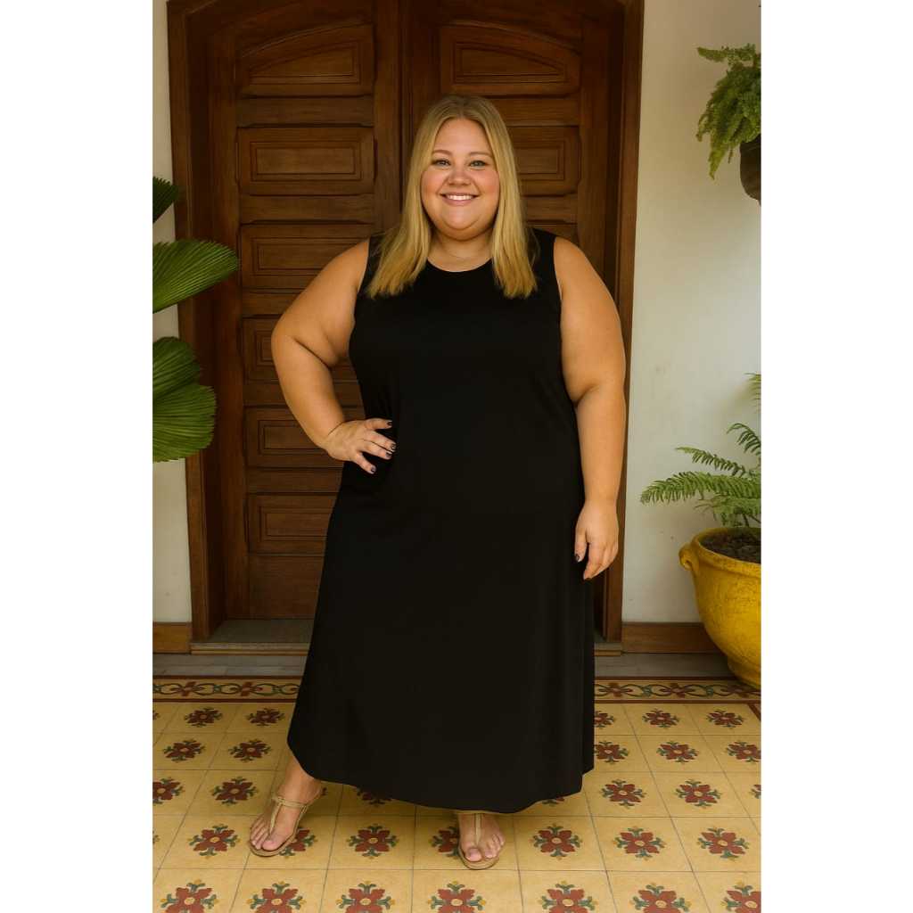 VESTIDO FEMININO PLUS SIZE MIDI CASUAL FENDA UNILATERAL ACABAMENTO SEM BAINHA MALHA ALGODÃO MODA EVANGELICA em Oferta na Shopee