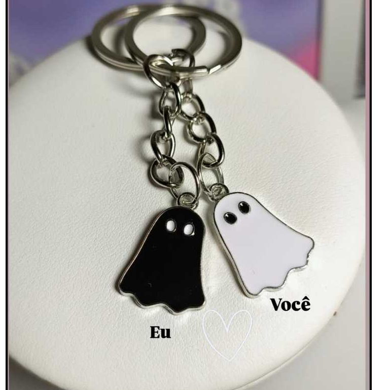 02 Peças Chaveiros Fantasmas Fantasminhas Metadinha Presente Casal em Oferta na Shopee