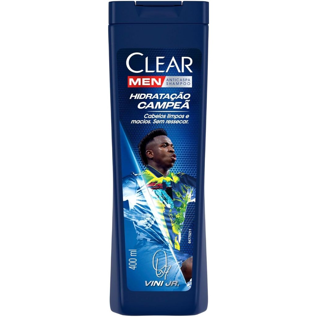 Shampoo Clear Men Hidratação Campeã Vini Jr. Com 400ml em Oferta na Shopee