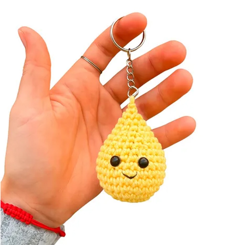 Chaveiro Coxinha Feliz Amigurumi Divertida Fofa Presentes Criativo