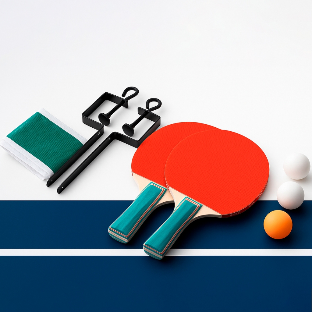 Kit Ping Pong Tenis De Mesa 2 Raquetes 3 Bolas Suporte Rede
