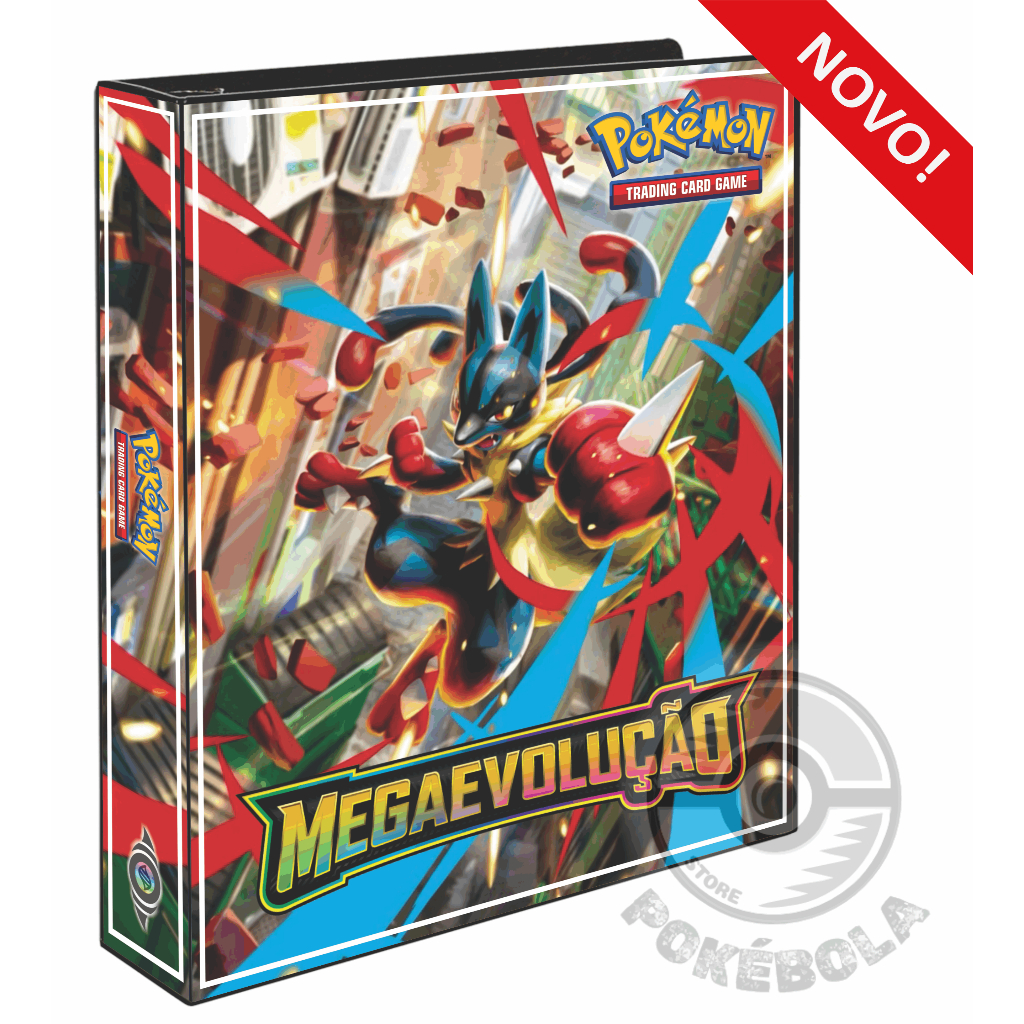Fichário Álbum MEGAEVOLUÇÃO Grande Capa Dura para cartas Pokemon Pasta TCG Mega Evolução evoluções em Oferta na Shopee