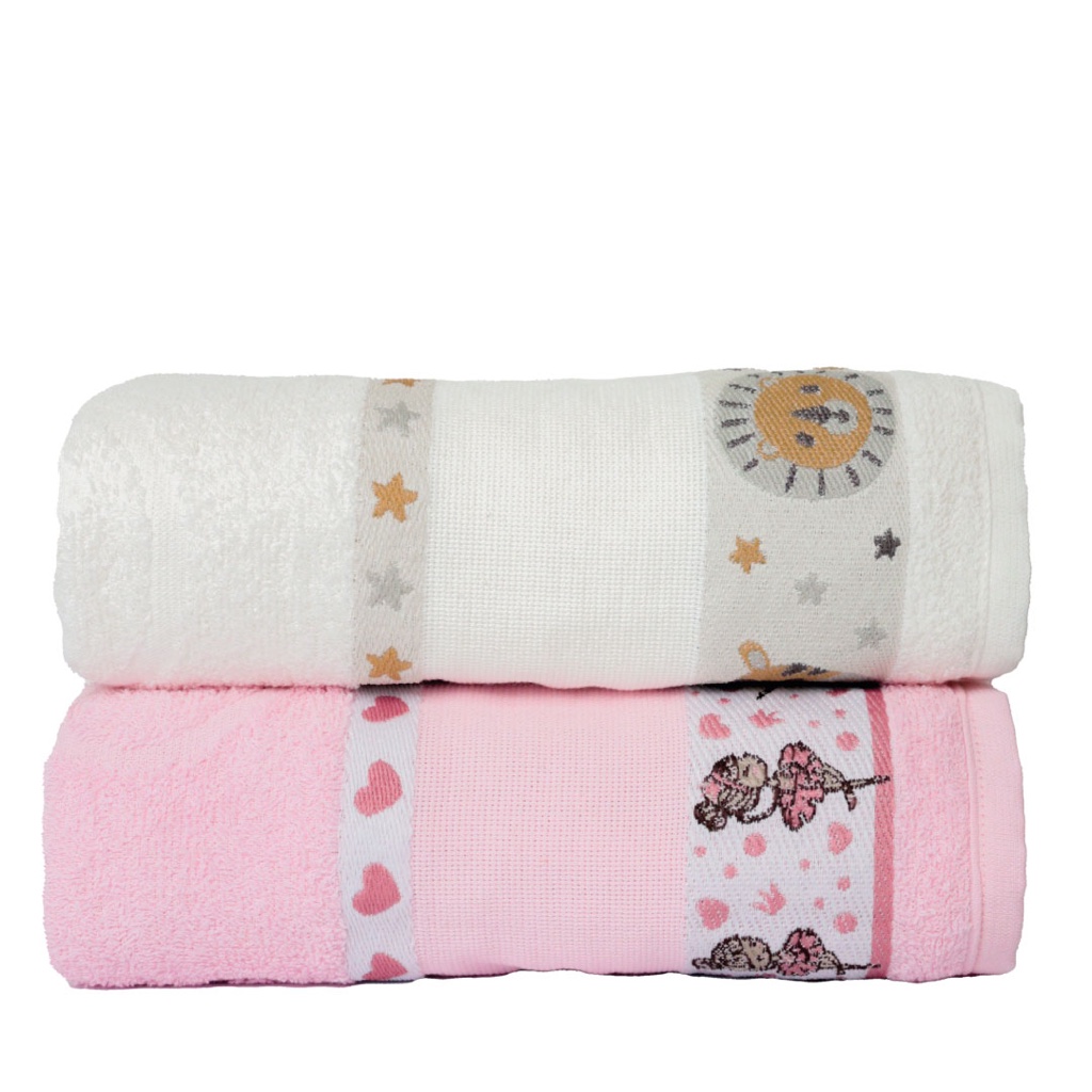 Kit de 2 Toalhas de Banho Infantil 100% Algodão Kids Menina Super Conforto - Bailarina e Animais em Oferta na Shopee