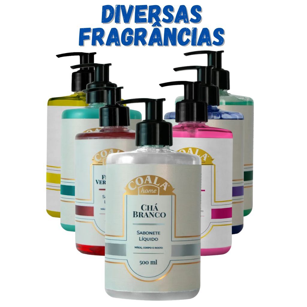 Sabonete Líquido Coala 500ml Diversas Fragrâncias - Chá Branco, Orquídea Negra, Ameixa Dourada