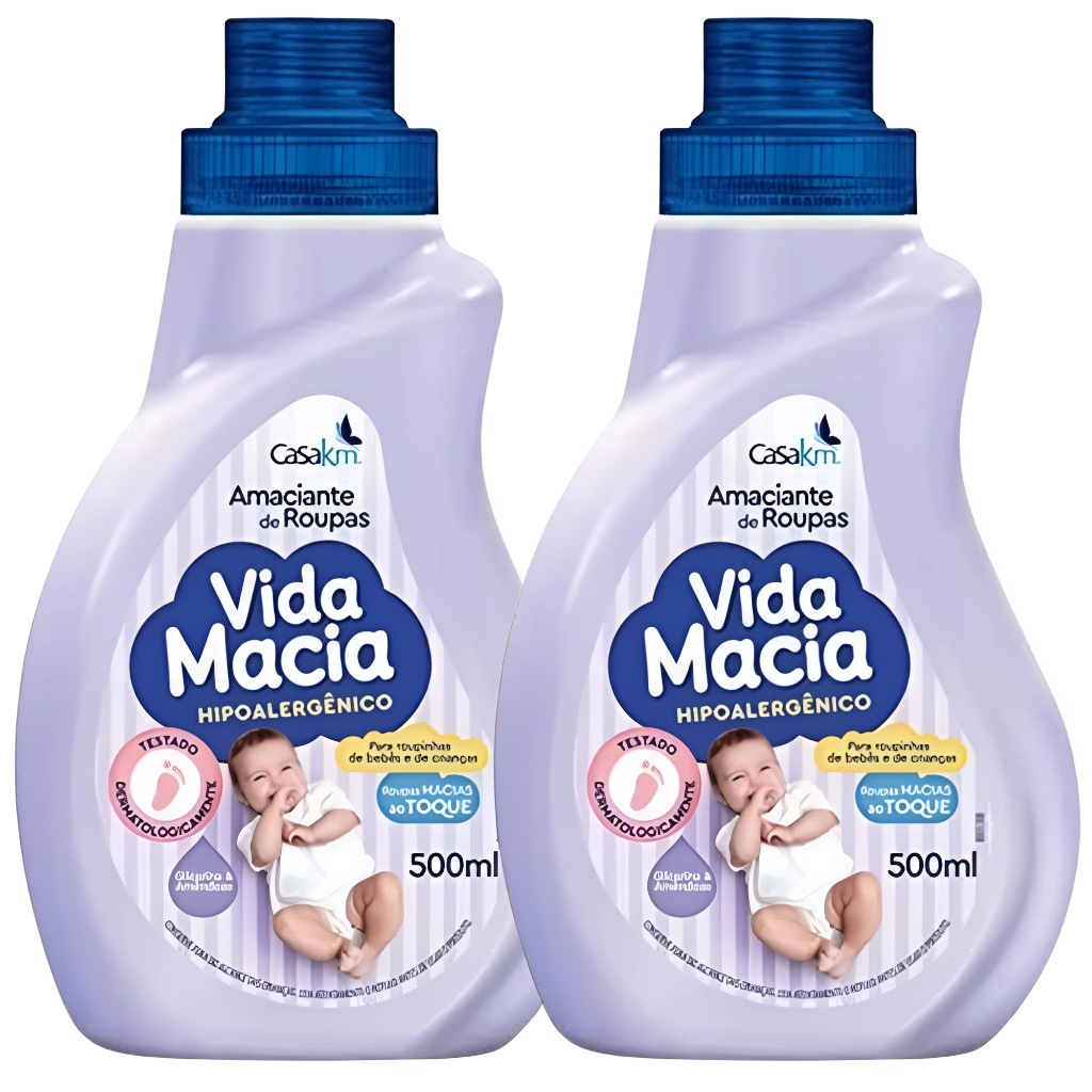 Kit 2 Amaciantes de Roupa Vida Macia Baby Glicerina e Amêndoas 500ml em Oferta na Shopee