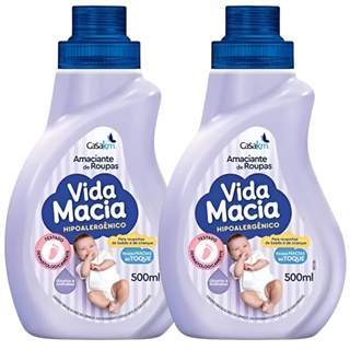 Kit 2 Amaciantes de Roupa Vida Macia Baby Glicerina e Amêndoas 500ml em Oferta na Shopee
