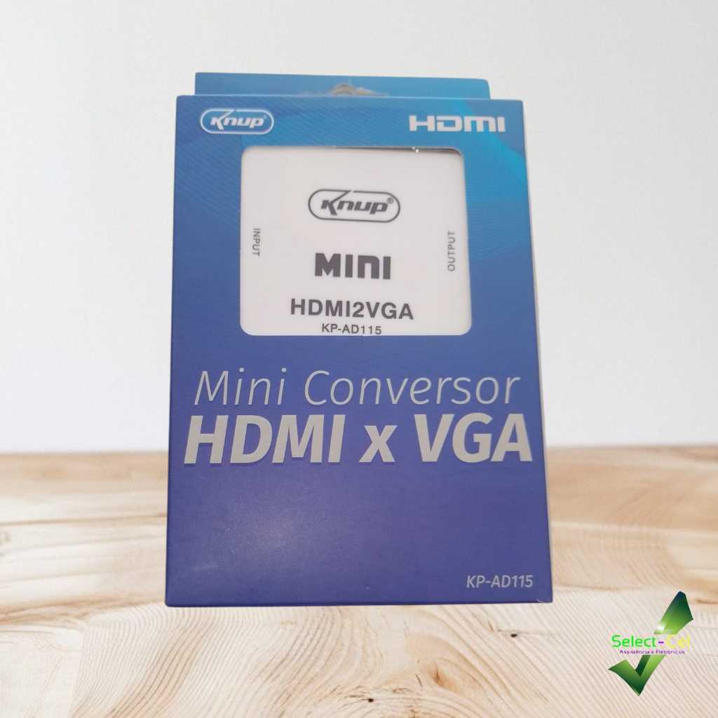 Mini Conversor HDMI para VGA Knup KP-AD115 – Adaptador de Vídeo
