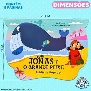 Livro Pop Up: Jonas E O Grande Peixe | Histórias Bíblicas 3D Ilustradas Educativo -Bíblia Da Criança em Oferta na Shopee