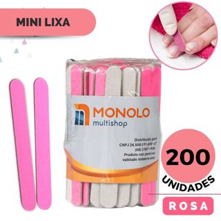 200 Lixas Rosa Unha Mini Descartáveis Manicure Pedicure Profissional Mimo Brinde Outubro Rosa Monolo em Oferta na Shopee