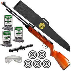 Carabina de Pressão Madeira Fixxar West 5.5mm Chumbinho Luneta Capa
