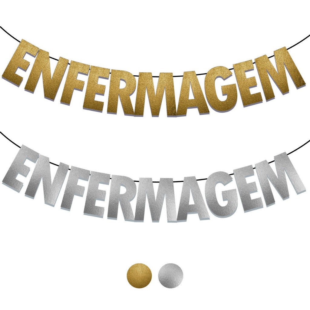 Faixa Bandeirola de Letras Profissões ENFERMAGEM Decorativo Formatura festas comemorações