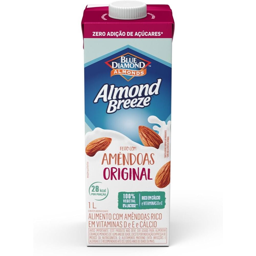 Bebida Vegetal de Amendoas Almond Breeze Original Zero Açúcar 1L em Oferta na Shopee