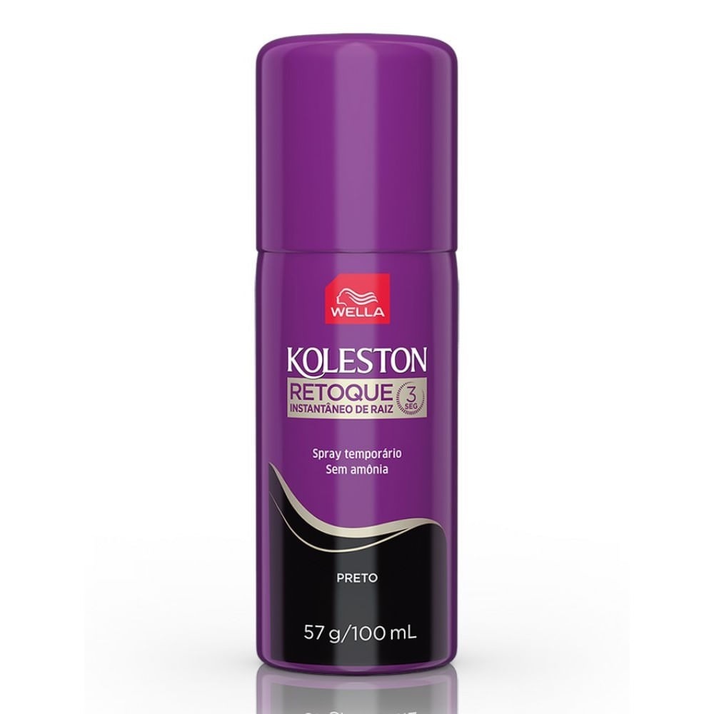 Spray Temporário Koleston Retoque Instantâneo De Raiz Preto Com 100ml em Oferta na Shopee
