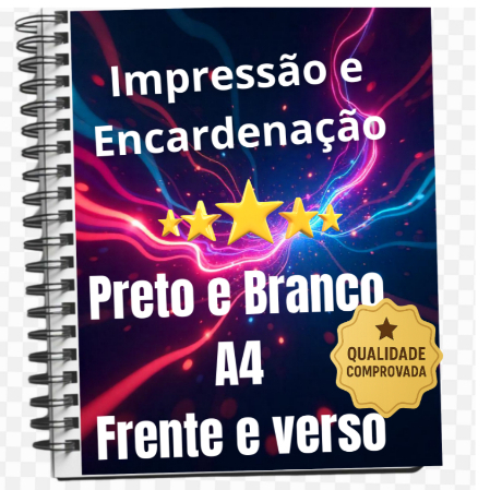 A4 Impressões e encadernações de apostilas até 1000 páginas  PRETO  BRANCO Frente e verso ENVIO DIÁRIO em Oferta na Shopee