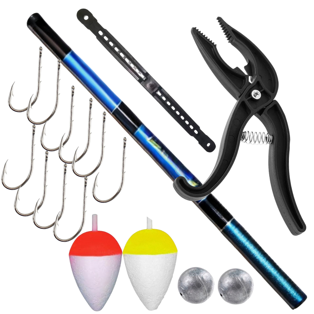 Kit Pesca Essencial Completo Vara Pesca Telescopica 2,10mts Anzois Chumbadas Boinha Enrolador de Linha Alicate Pega Peix em Oferta na Shopee