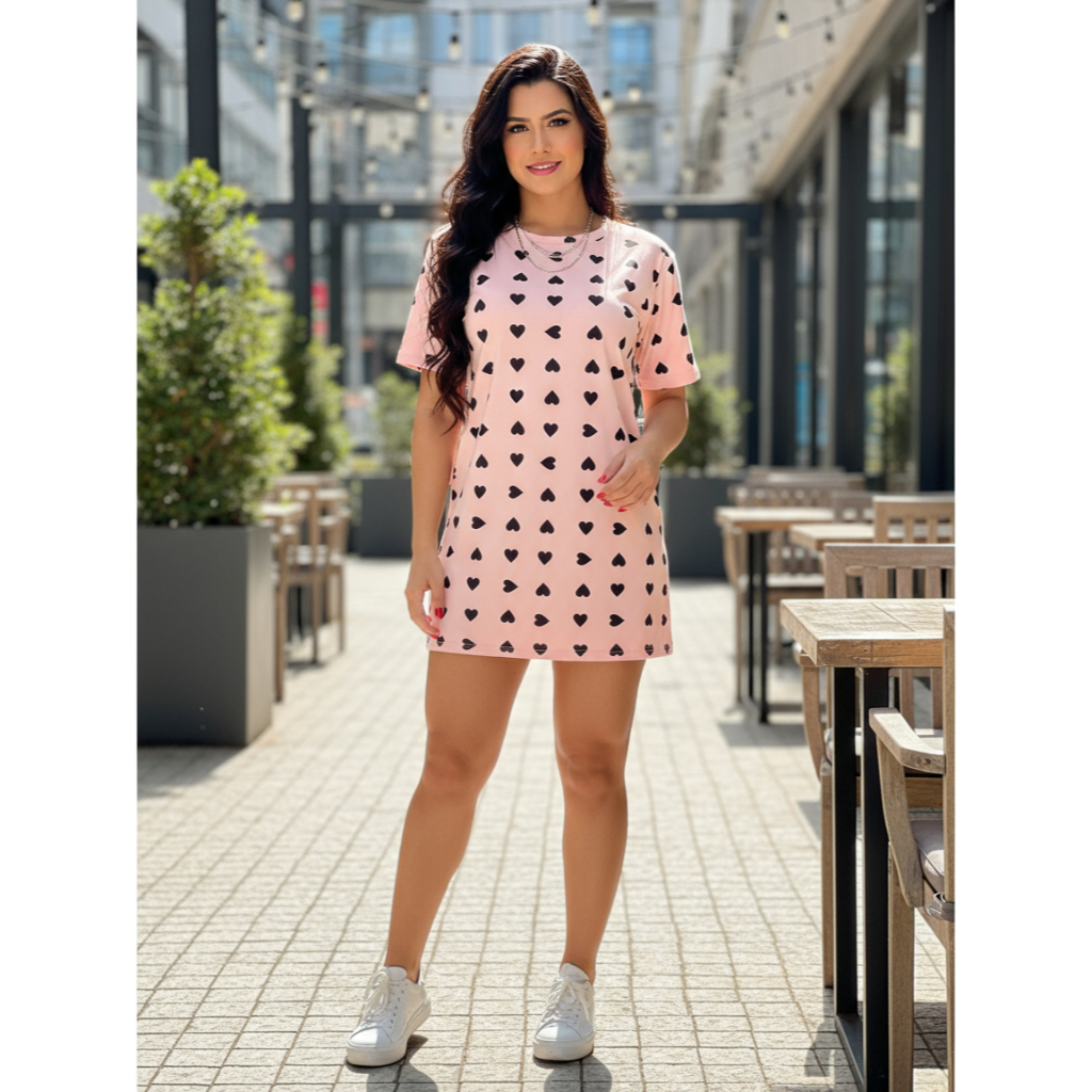 Vestido Soltinho Curto Feminino Verão Camisão em Oferta na Shopee