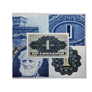 Folder com Cédula de 1 Cruzeiro Flor de Estampa em Oferta na Shopee