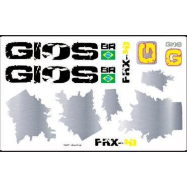 Adesivo de Bicicleta GIOS FRX Preto com Prata Quadro Bike MTB BMX Freeride