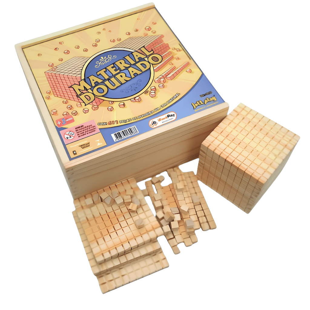 Material Dourado 611 Pçs Matemática Infantil Original Pedagógico Educativo Kids Madeira Escolar