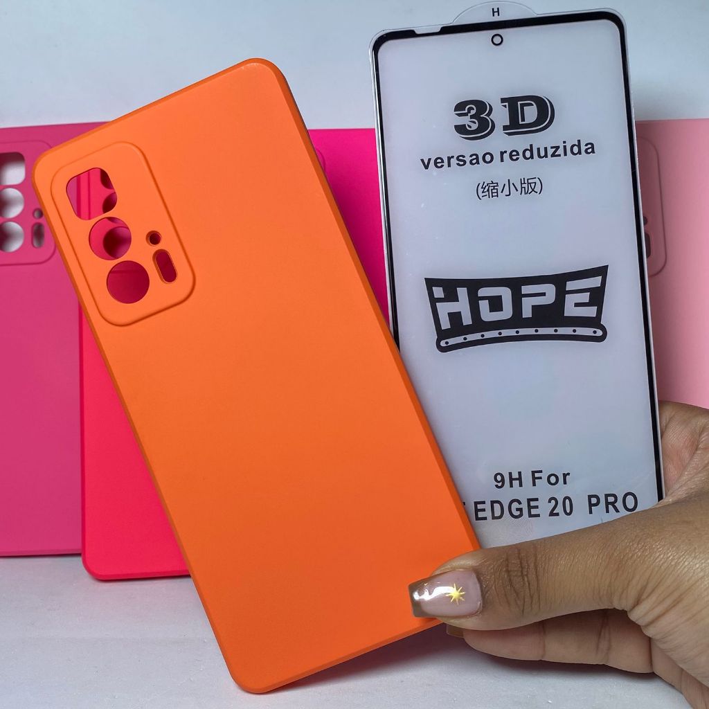 CAPA EDGE 20 PRO + Película 3D Kit Motorola Capinha Case Protetora Celular Silicone