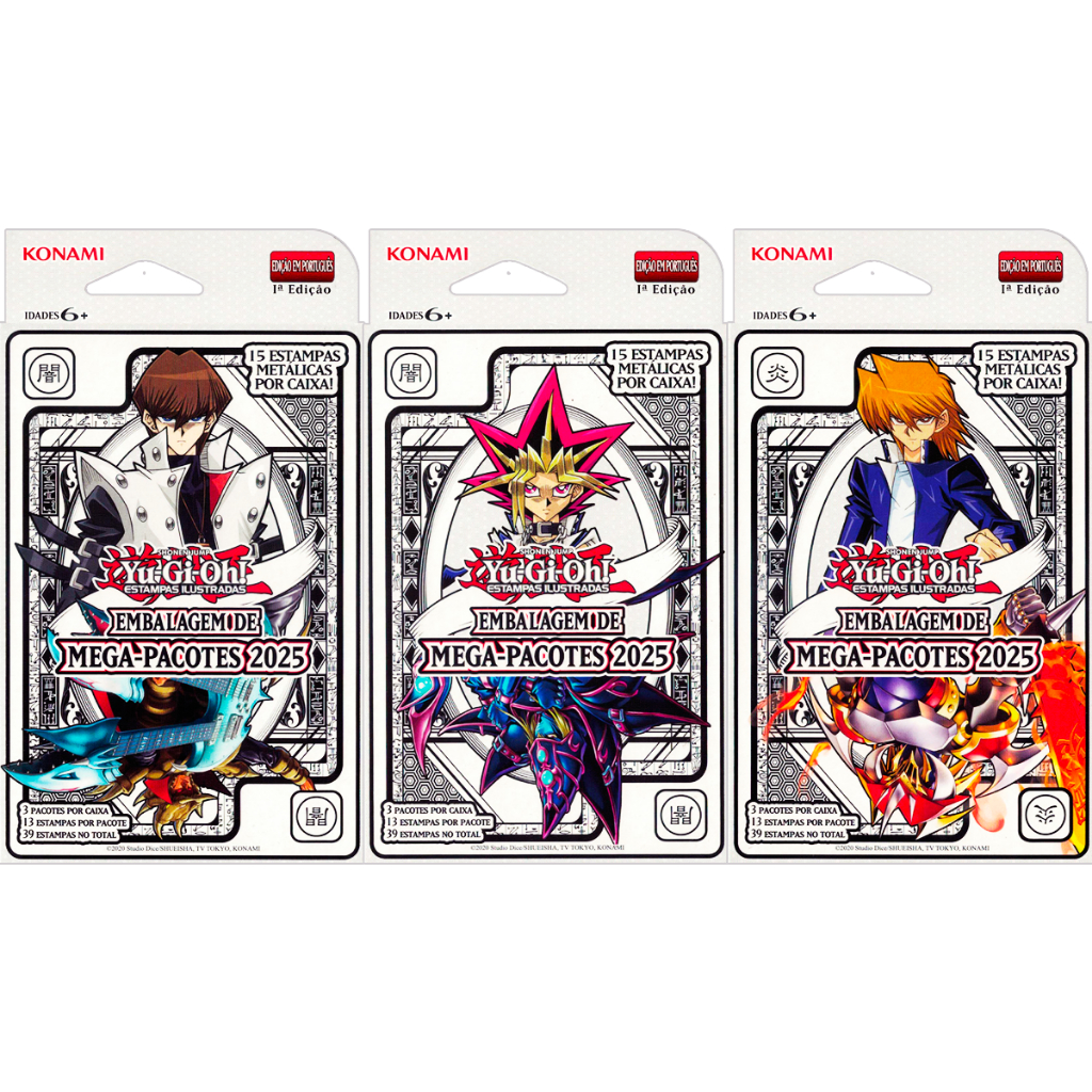Yugioh Kit 3 Bundle Mega Pacotes 2025 Booster Yugi Kaiba Joey Cartas Konami Português