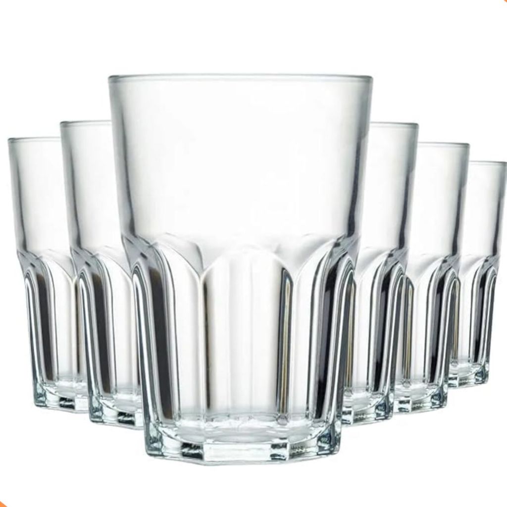 Kit Copo de Vidro 350ml 6 Peças Copo Transparente para Chopp Água Suco Drinks Whisky Copo Resistente em Oferta na Shopee
