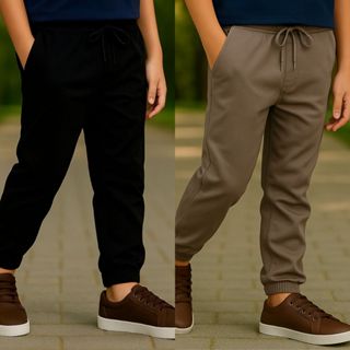 Kit 2 Calças Jogger Infantil Menino 4 Bolsos Confortável Tamanho 1 ao 8 em Oferta na Shopee