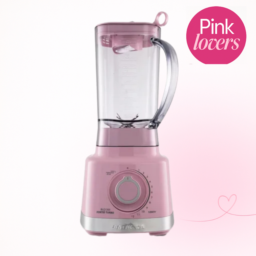 Liquidificador Rosa Britânia 3L 1200W BLQ1300RS Pro Maxx Turbo Alta Capacidade